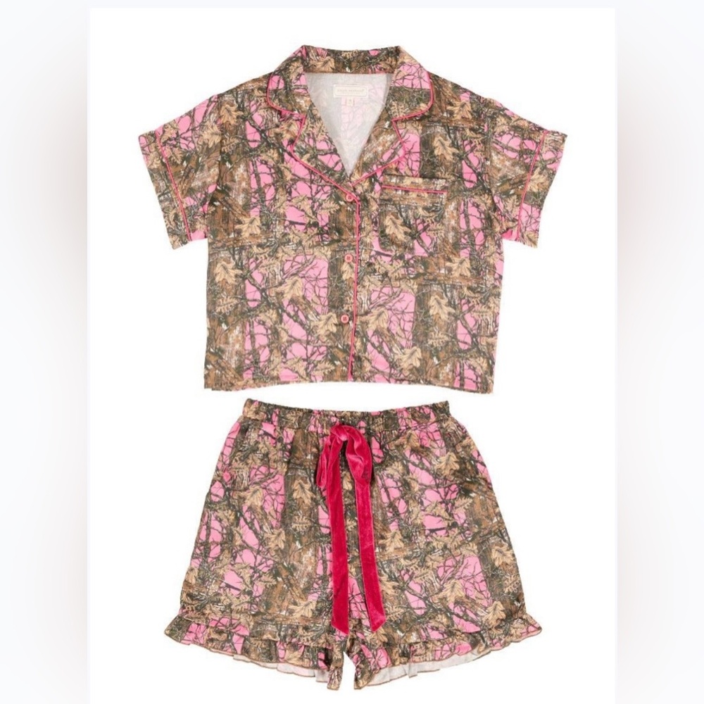 BRAND NEW simply southern Pink and Brown Camouflage Pajama Set
